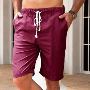 Boisouey Men’s Casual Linen Blend Shorts